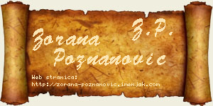 Zorana Poznanović vizit kartica